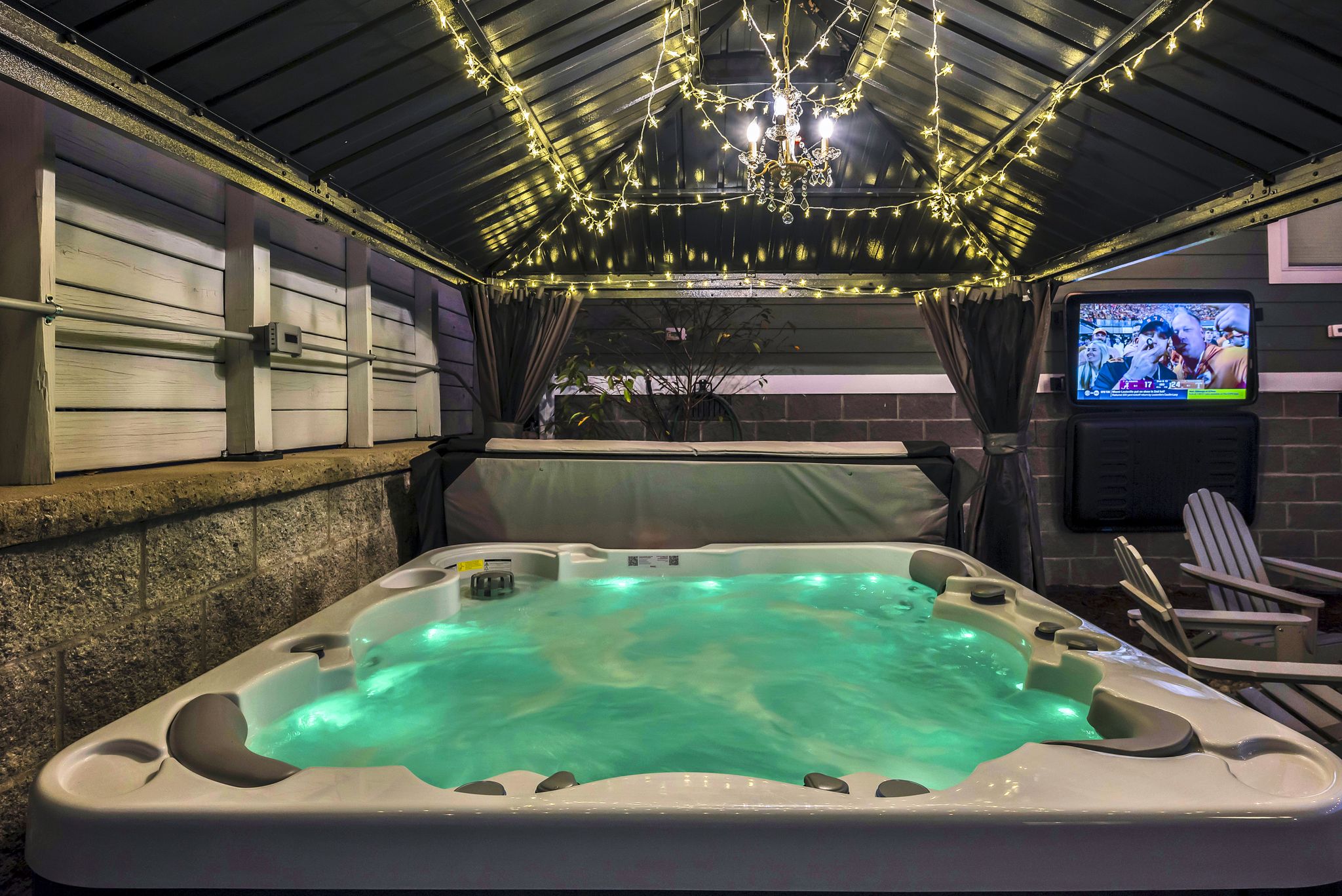 The private covered hot tub